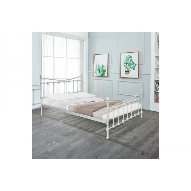 Κρεβάτι "BEOWULF" από μέταλλο σε λευκό χρώμα 140x190x102