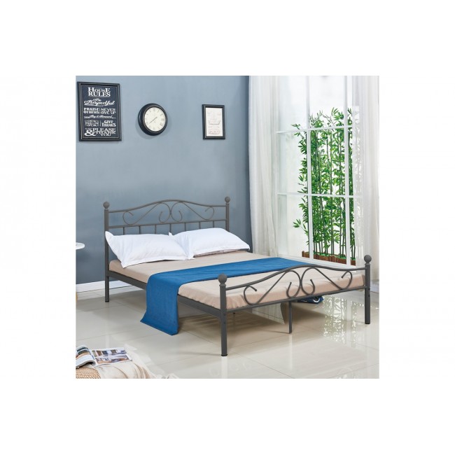 Κρεβάτι "YORICK" από μέταλλο σε μαύρο χρώμα 150x200x99