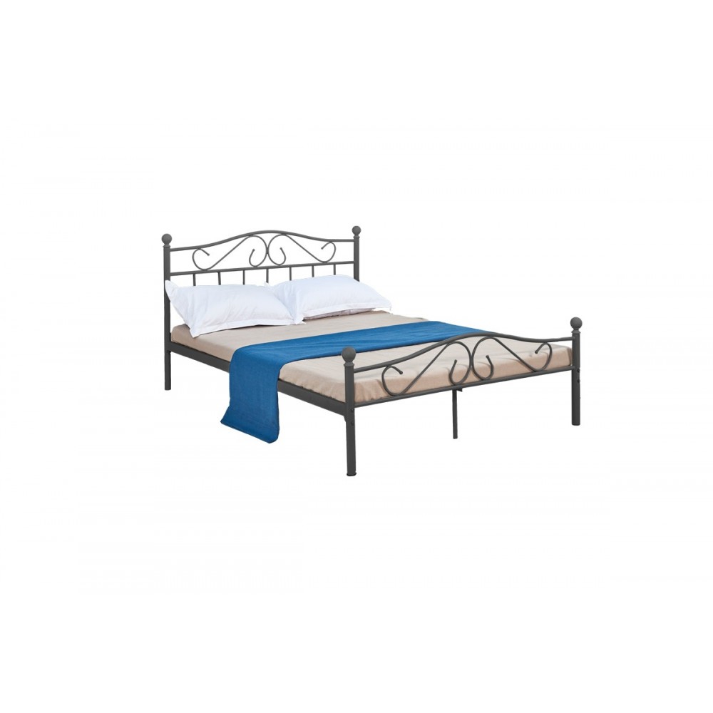 Κρεβάτι "YORICK" από μέταλλο σε μαύρο χρώμα 150x200x99