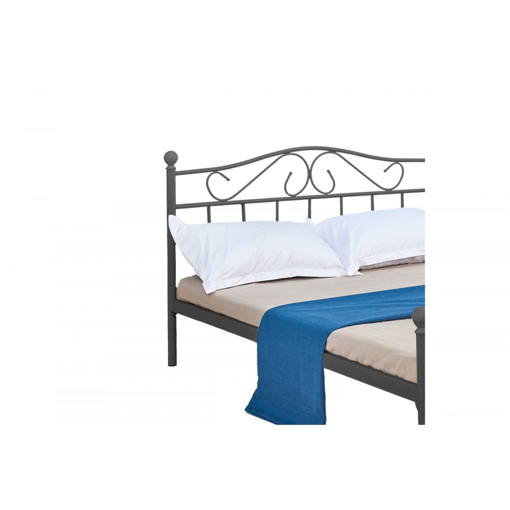Κρεβάτι "YORICK" από μέταλλο σε μαύρο χρώμα 150x200x99