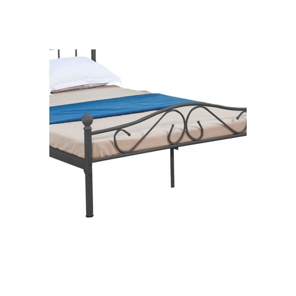 Κρεβάτι "YORICK" από μέταλλο σε μαύρο χρώμα 150x200x99