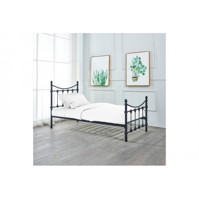 Κρεβάτι "BEOWULF" από μέταλλο σε μαύρο χρώμα 90x190x102