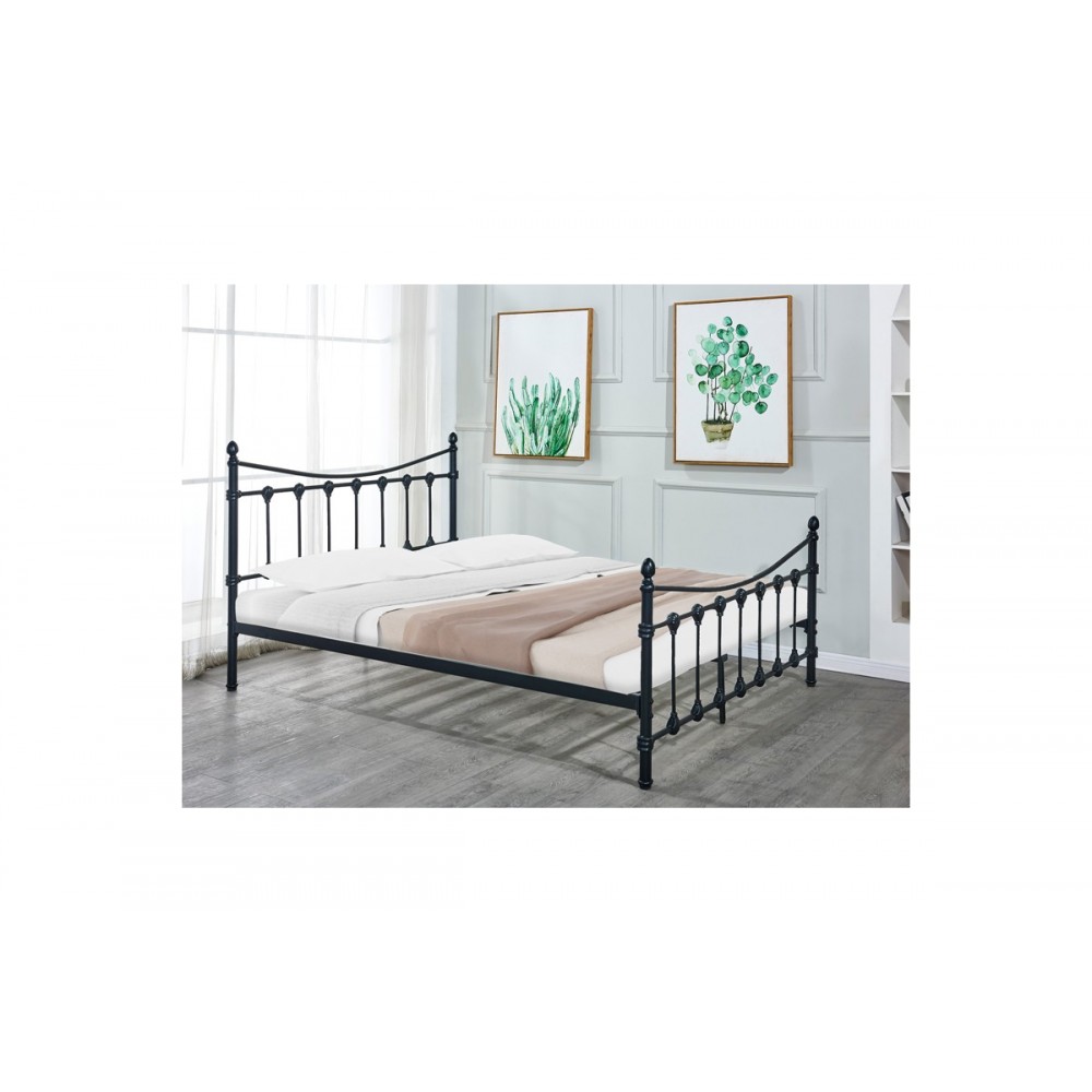 Κρεβάτι "BEOWULF" από μέταλλο σε μαύρο χρώμα 150x200x102