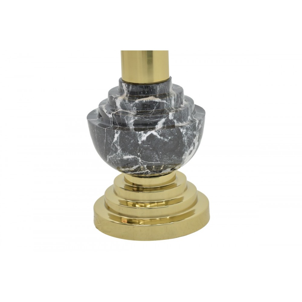 Βοηθητικό τραπέζι "COGENT" από μέταλλο σε μαύρο μαρμάρου/χρυσό χρώμα Φ46x50