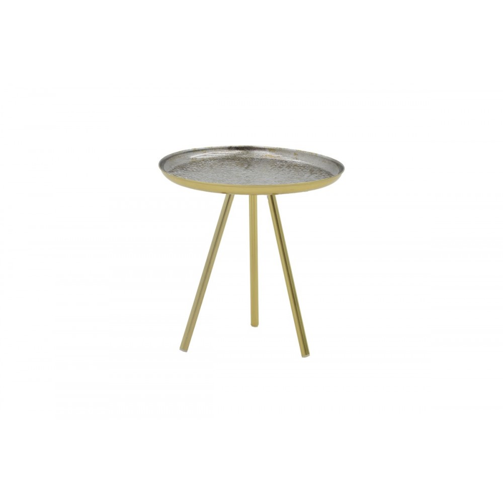 Βοηθητικό τραπέζι "JACKSIE" από μέταλλο σε χρυσό χρώμα Φ51x54