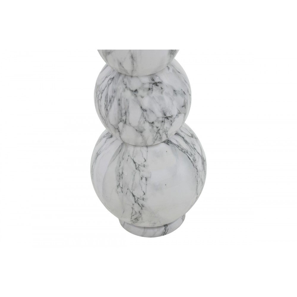 Βάζο "LOPEL" από μέταλλο σε λευκό χρώμα μαρμάρου Φ26x87