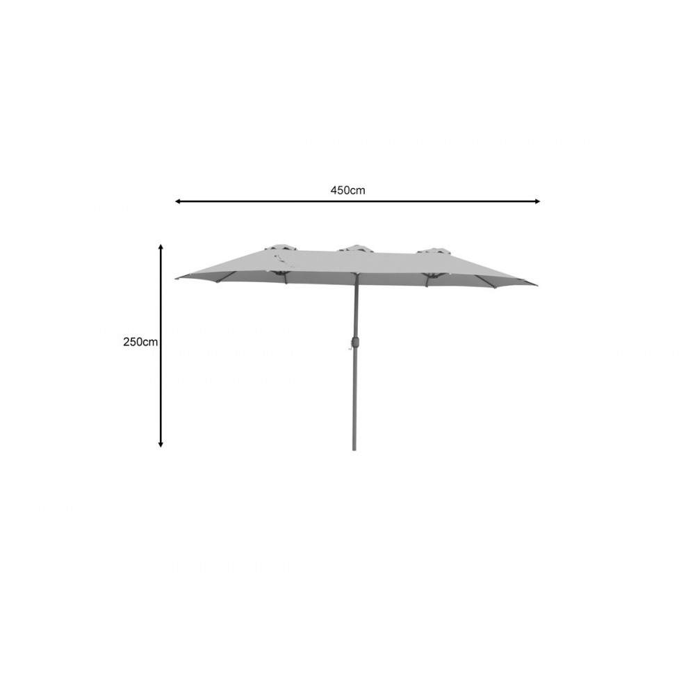 Ομπρέλα επαγγελματική "DORIZO" από αλουμίνιο/ύφασμα σε καφέ χρώμα 2.6x4.5x2.5