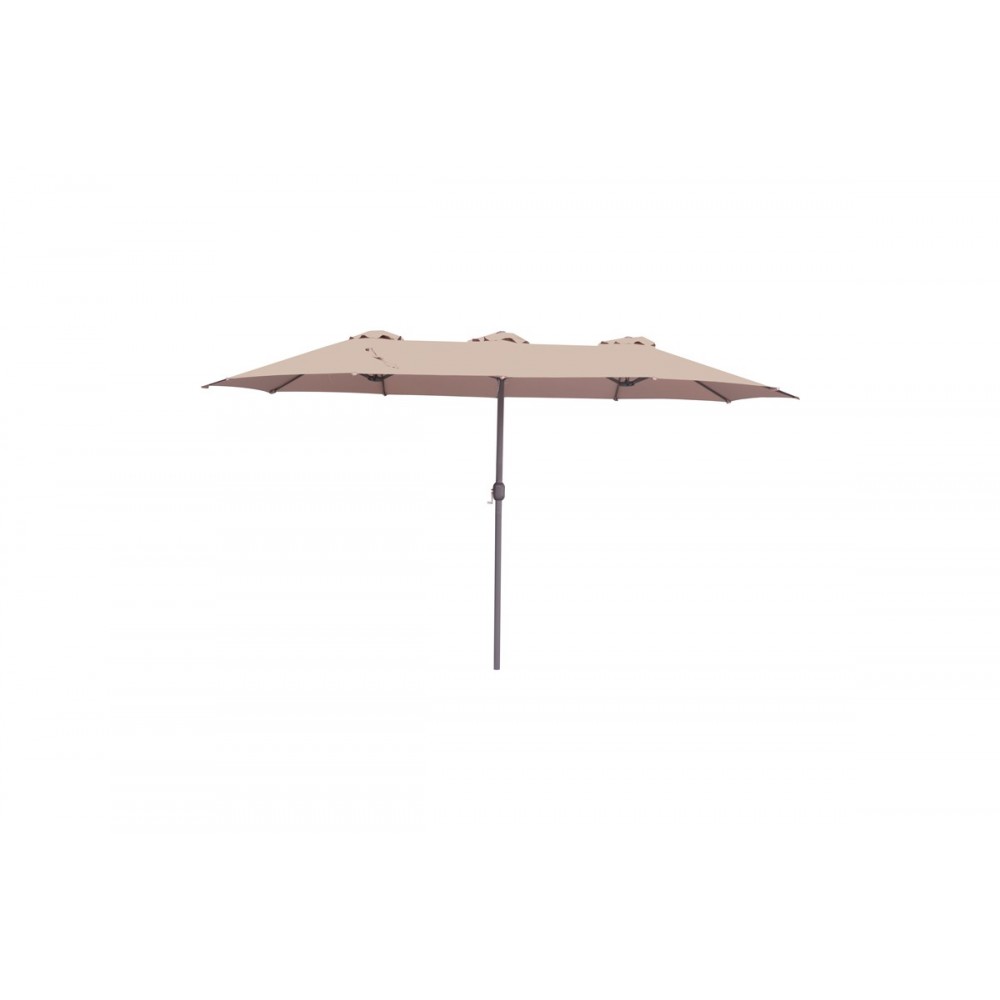 Ομπρέλα επαγγελματική "DORIZO" από αλουμίνιο/ύφασμα σε καφέ χρώμα 2.6x4.5x2.5