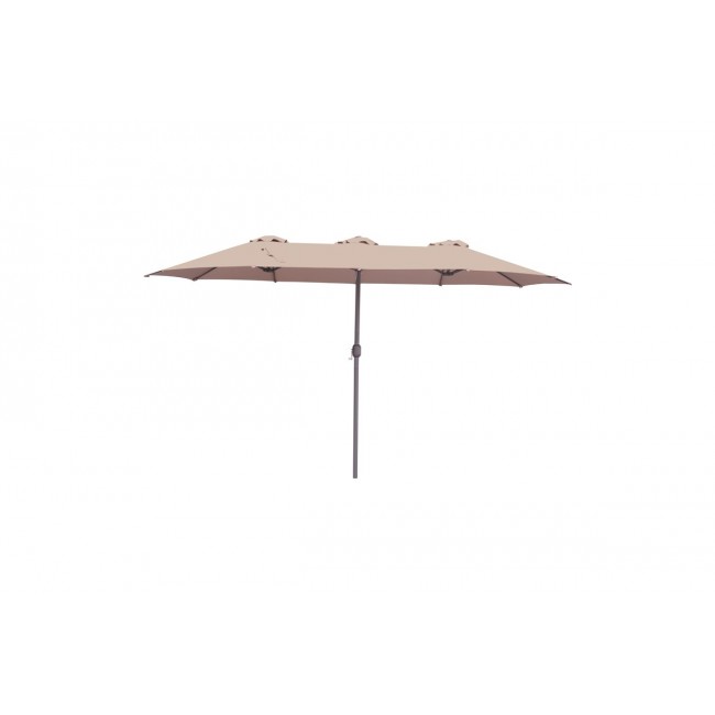 Ομπρέλα επαγγελματική "DORIZO" από αλουμίνιο/ύφασμα σε καφέ χρώμα 2.6x4.5x2.5