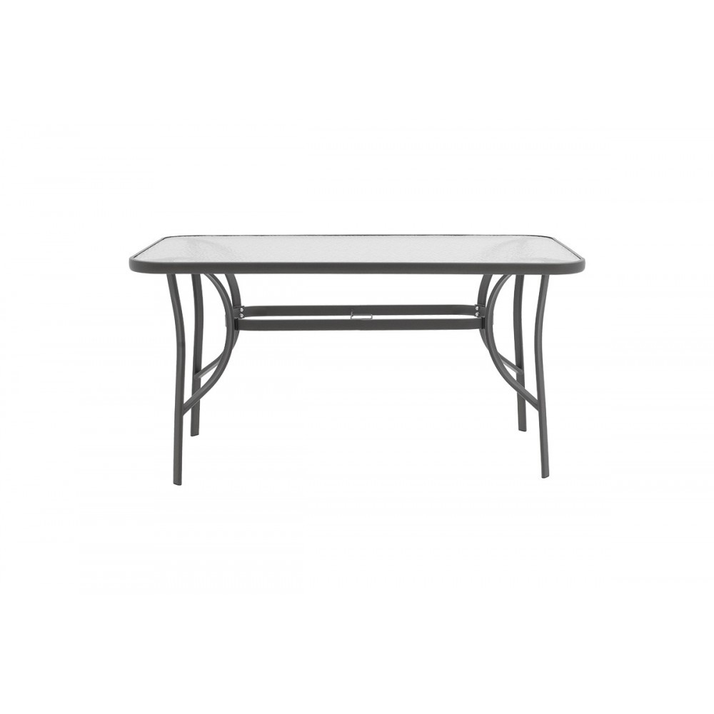 Τραπέζι "ENSURE" από μέταλλο/γυαλί σε ανθρακί χρώμα 140x80x70