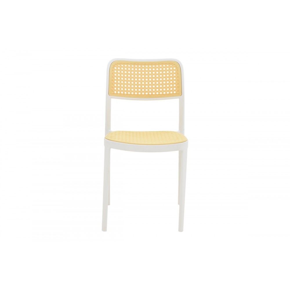 Καρέκλα "WESTLEY" από pp σε φυσικό/λευκό χρώμα 55x47x81