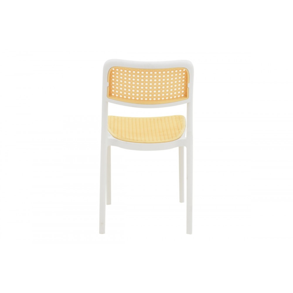 Καρέκλα "WESTLEY" από pp σε φυσικό/λευκό χρώμα 55x47x81