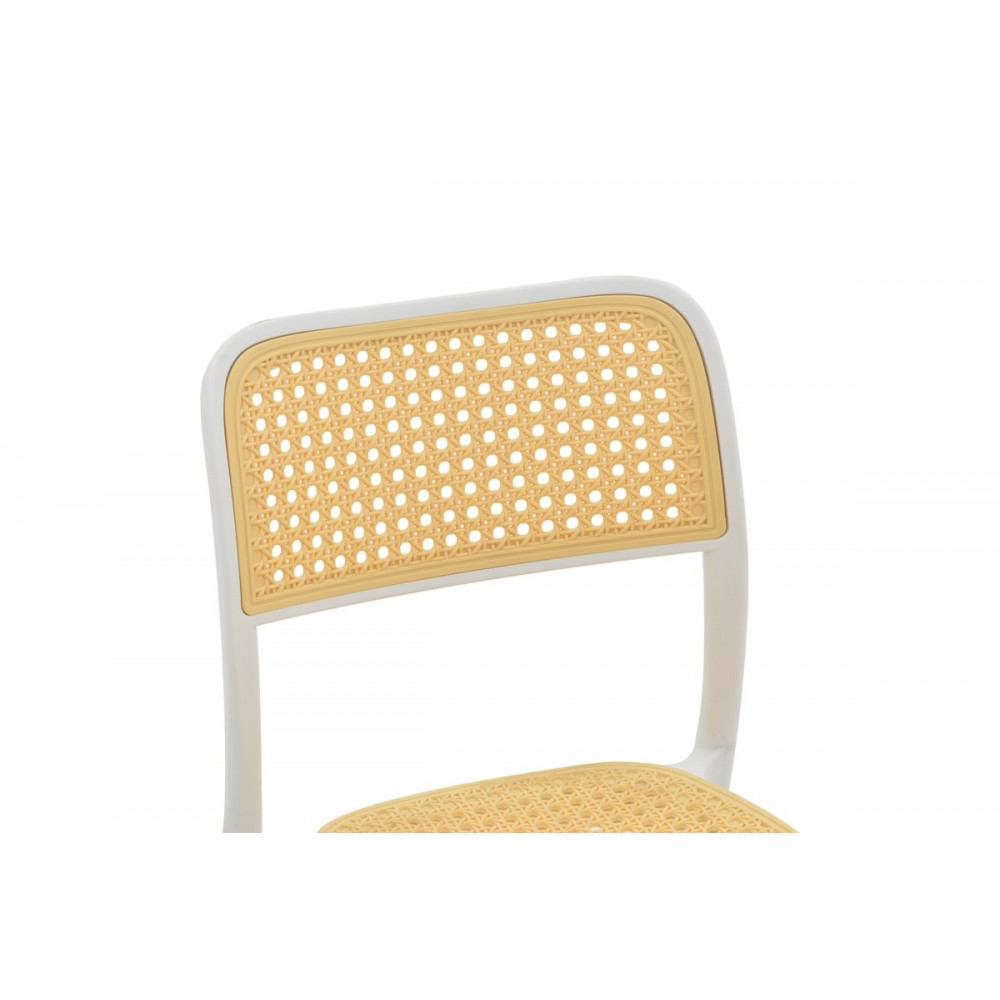 Καρέκλα "WESTLEY" από pp σε φυσικό/λευκό χρώμα 55x47x81