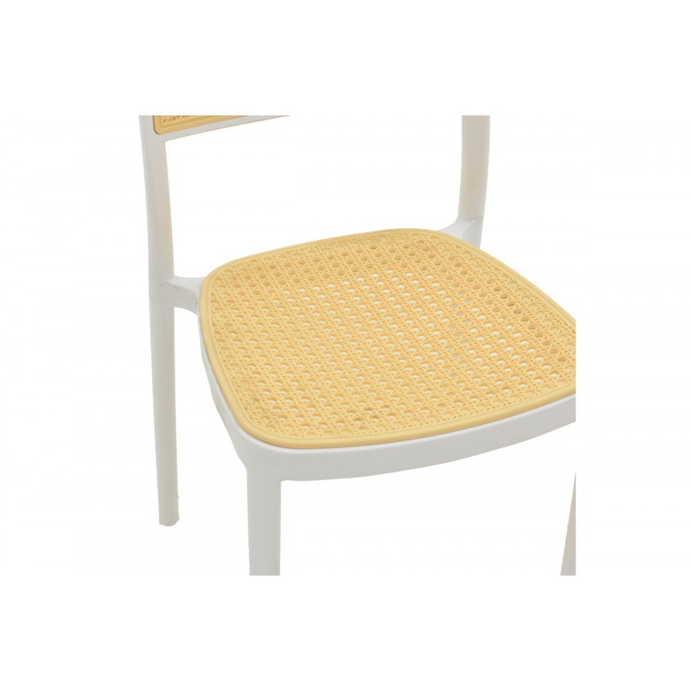 Καρέκλα "WESTLEY" από pp σε φυσικό/λευκό χρώμα 55x47x81