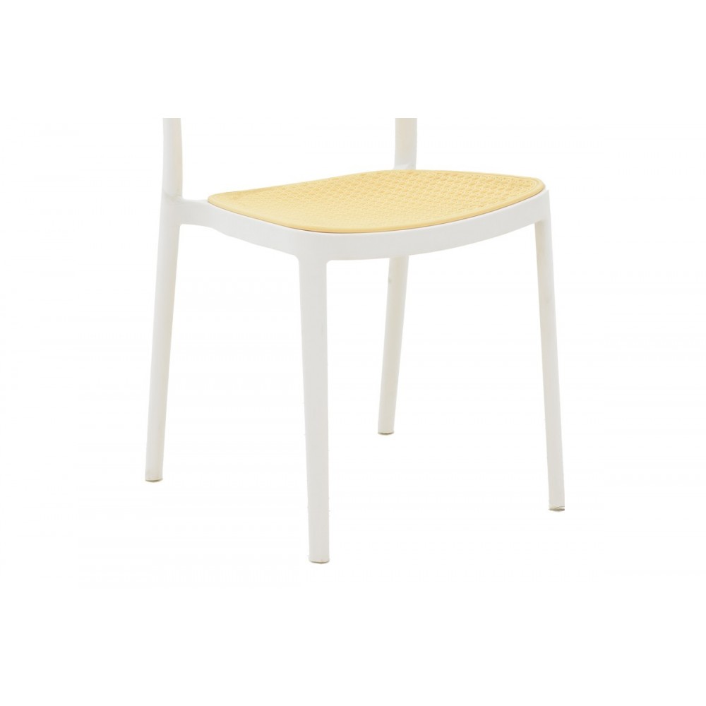 Καρέκλα "WESTLEY" από pp σε φυσικό/λευκό χρώμα 55x47x81