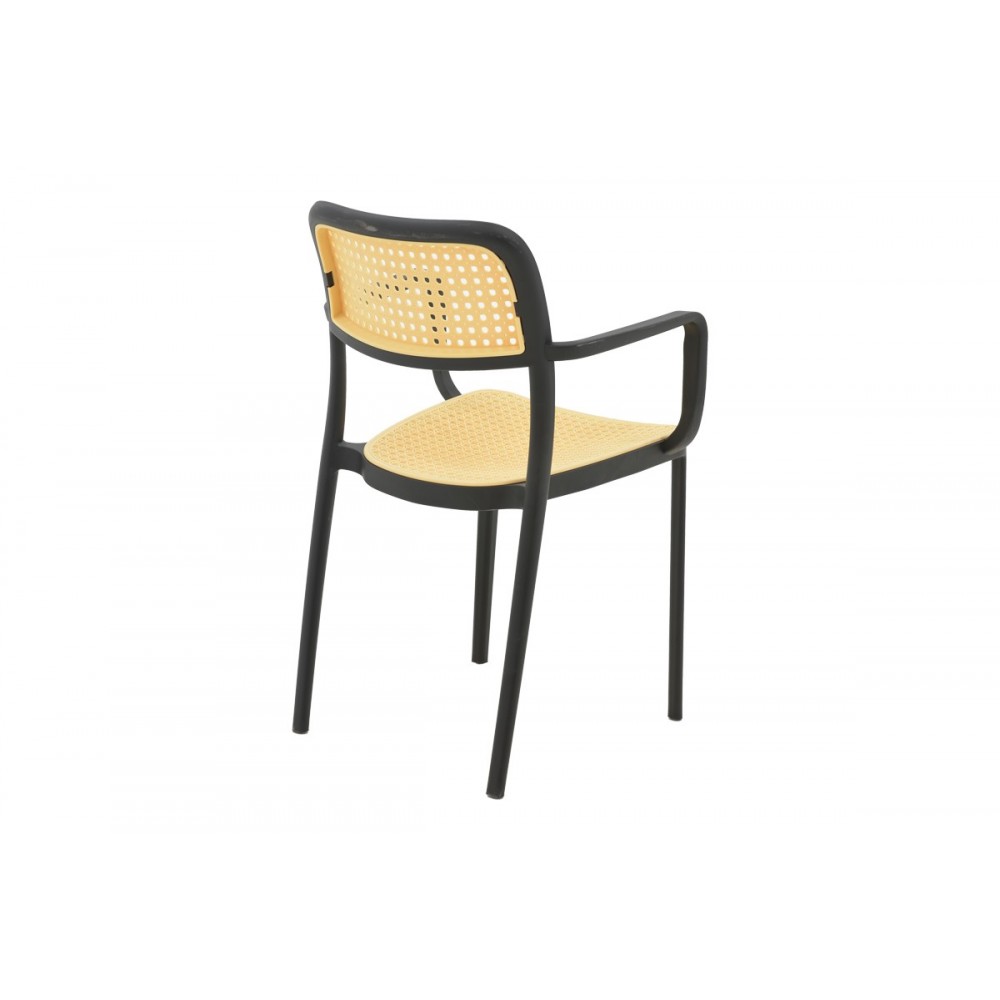 Πολυθρόνα "WESTLEY" από pp σε φυσικό/μαύρο χρώμα 58x47x81