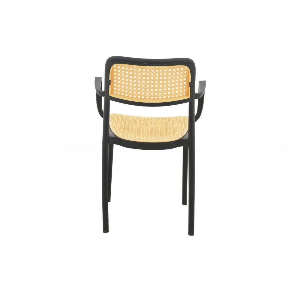 Πολυθρόνα "WESTLEY" από pp σε φυσικό/μαύρο χρώμα 58x47x81