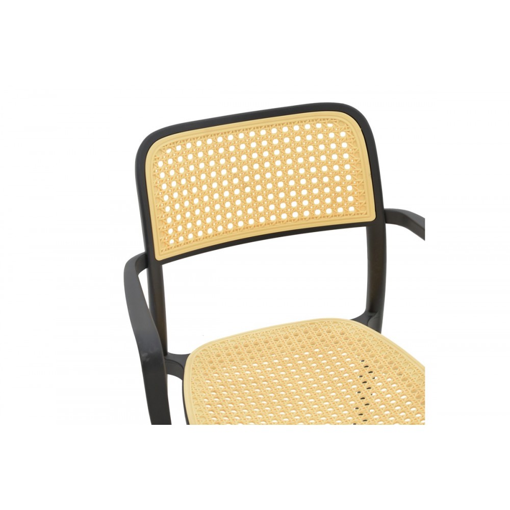 Πολυθρόνα "WESTLEY" από pp σε φυσικό/μαύρο χρώμα 58x47x81