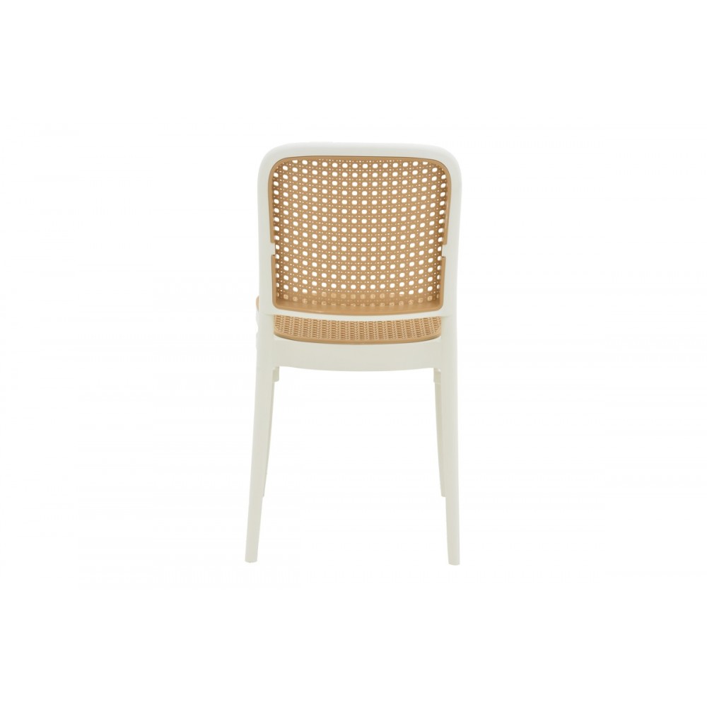 Καρέκλα "NEREUS" από pp σε φυσικό/λευκό χρώμα 45x43x84