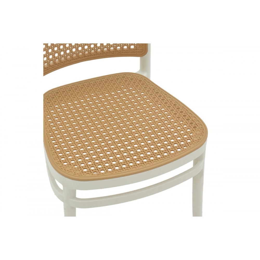 Καρέκλα "NEREUS" από pp σε φυσικό/λευκό χρώμα 45x43x84