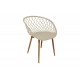 Πολυθρόνα "EZRA" από pp/μέταλλο σε χρώμα καπουτσίνο/φυσικό 62x42x82