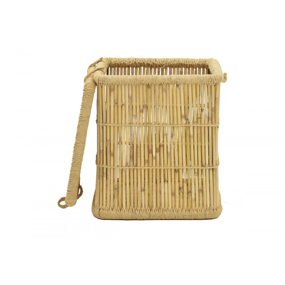 Καλάθι απλύτων 2τμχ "DREMIA" από μπαμπού σε φυσικό χρώμα 46x46x55