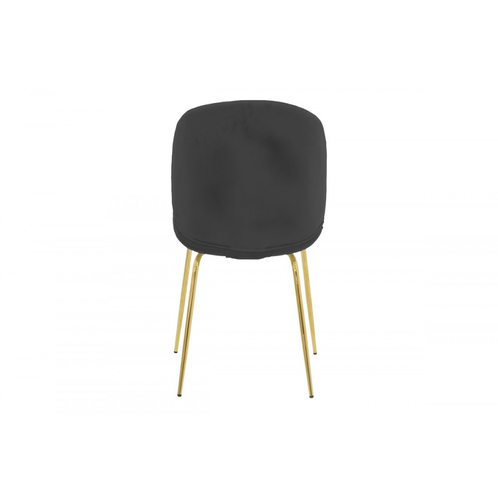 Καρέκλα "MALEY" από βελούδο/μέταλλο σε ανθρακί/χρυσό χρώμα 47x60x90
