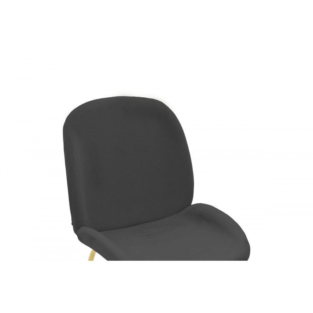 Καρέκλα "MALEY" από βελούδο/μέταλλο σε ανθρακί/χρυσό χρώμα 47x60x90