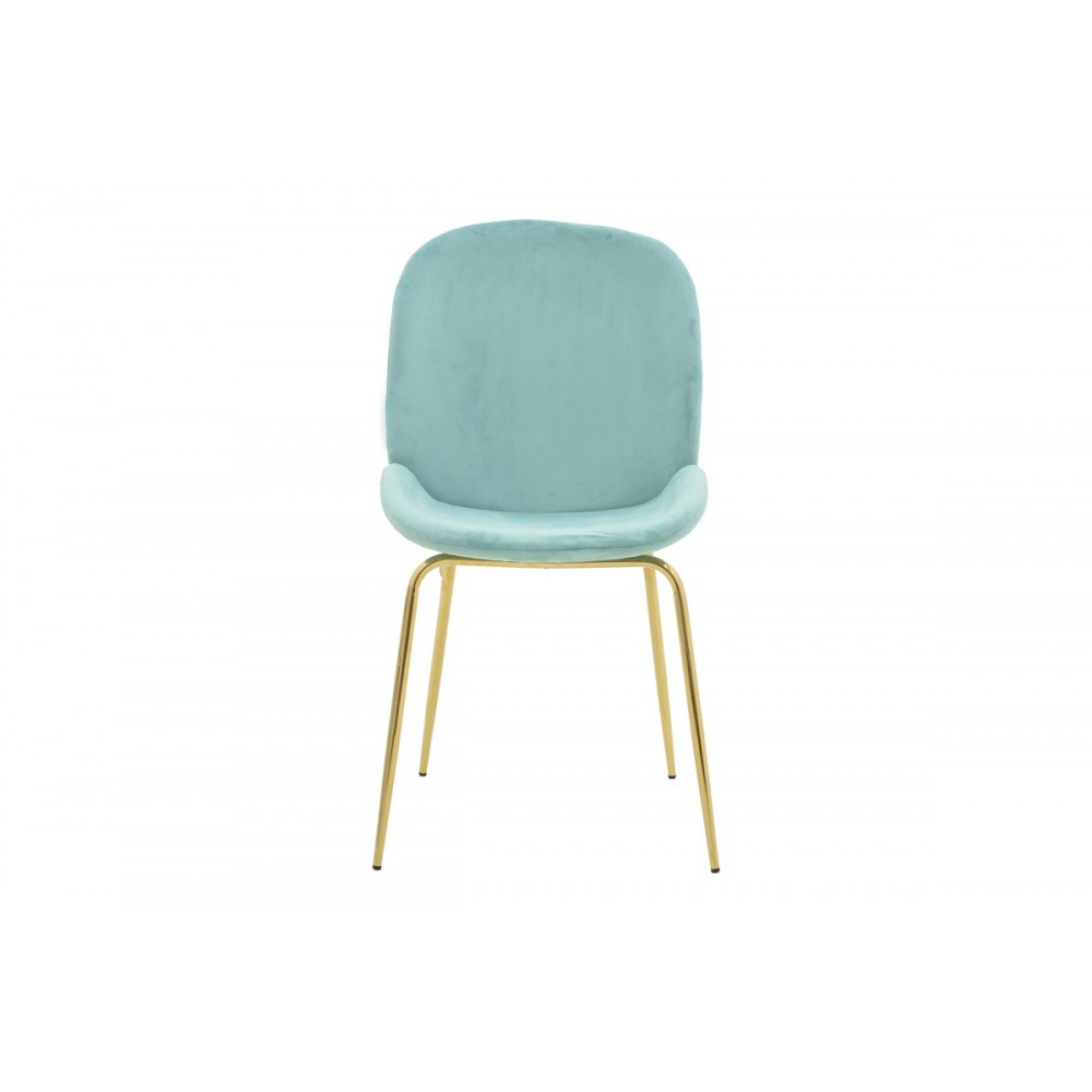 Καρέκλα "MALEY" από βελούδο/μέταλλο σε πράσινο/χρυσό χρώμα 47x60x90