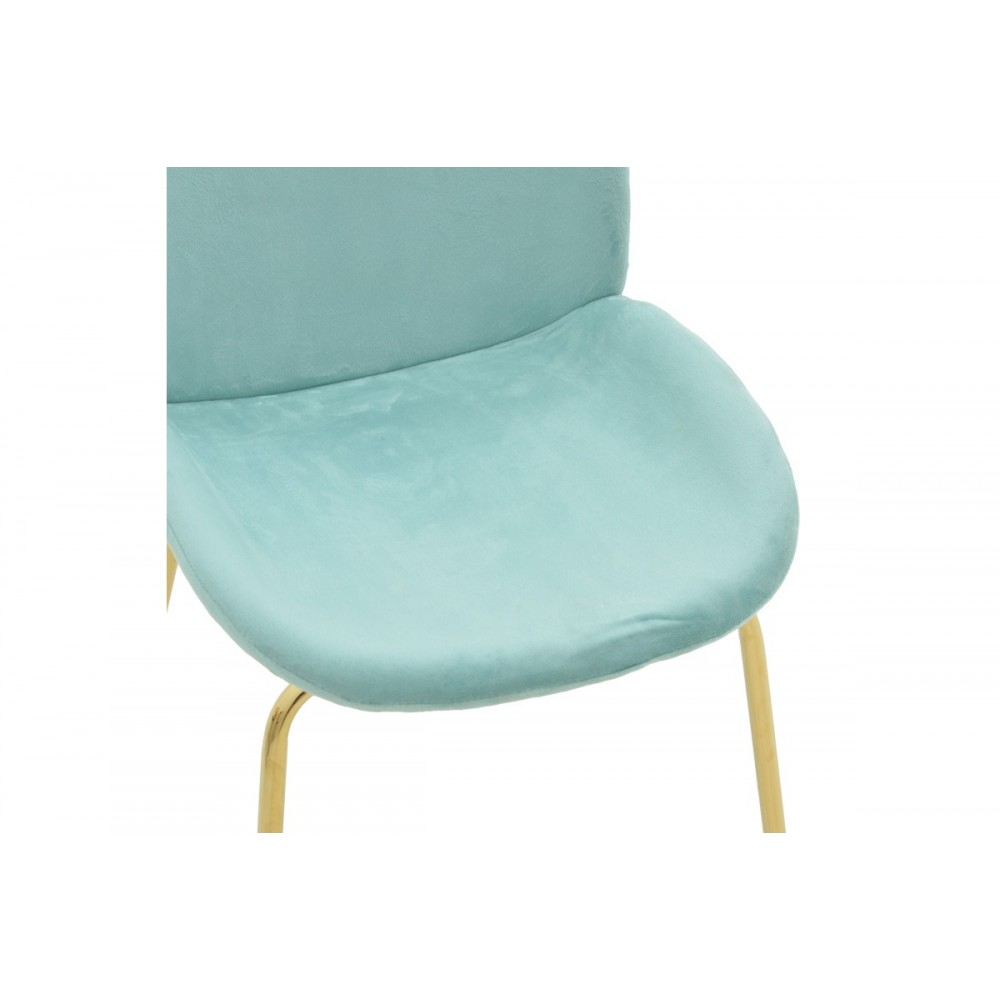 Καρέκλα "MALEY" από βελούδο/μέταλλο σε πράσινο/χρυσό χρώμα 47x60x90