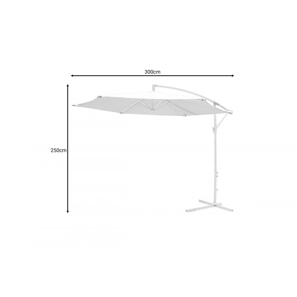 Ομπρέλα "JIOPEL" από αλουμίνιο/ύφασμα σε λευκό/μπεζ χρώμα Φ3m