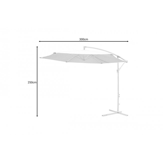 Ομπρέλα "JIOPEL" από αλουμίνιο/ύφασμα σε λευκό/μπεζ χρώμα Φ3m