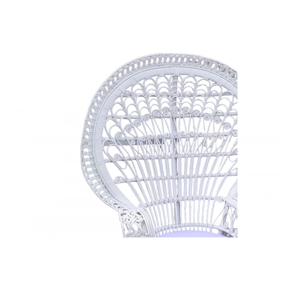 Πολυθρόνα "DOROTHY" από rattan σε λευκό χρώμα 115x57x150