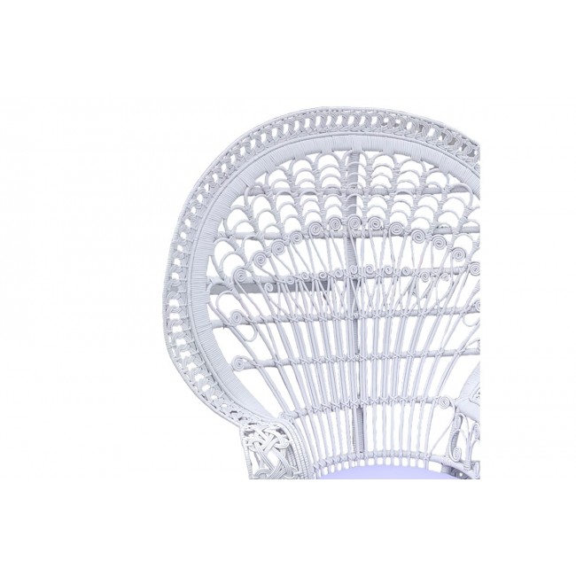 Πολυθρόνα "DOROTHY" από rattan σε λευκό χρώμα 115x57x150