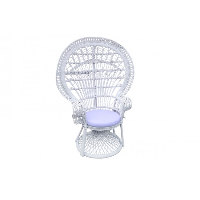 Πολυθρόνα "DOROTHY" από rattan σε λευκό χρώμα 115x57x150