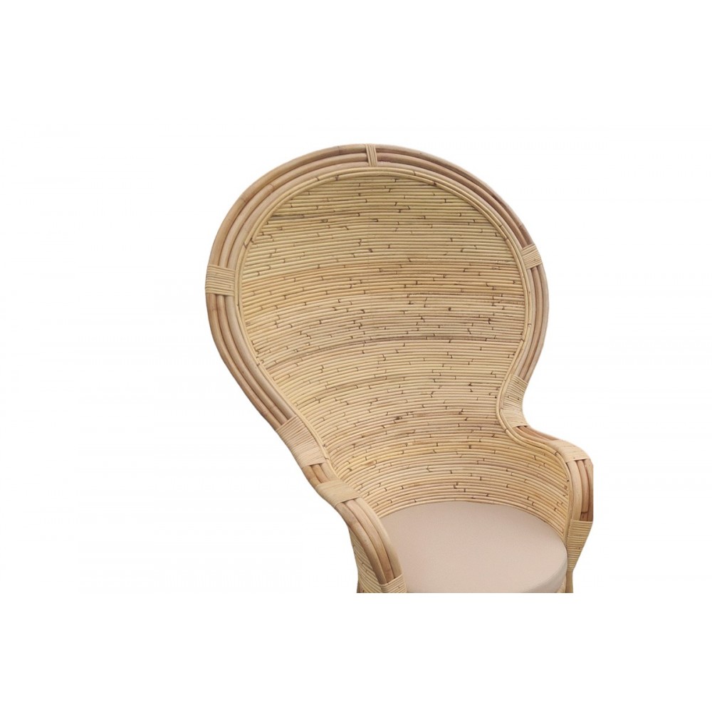 Πολυθρόνα "REA" από rattan σε φυσικό/μπεζ χρώμα 85x85x141