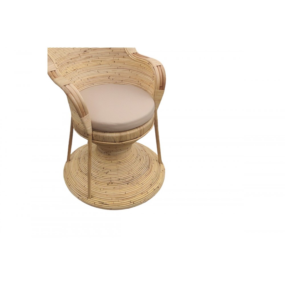 Πολυθρόνα "REA" από rattan σε φυσικό/μπεζ χρώμα 85x85x141