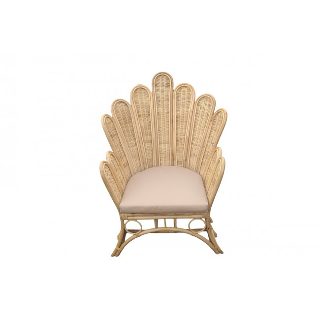 Πολυθρόνα "FRAGIA" από rattan σε φυσικό/μπεζ χρώμα 103x90x120