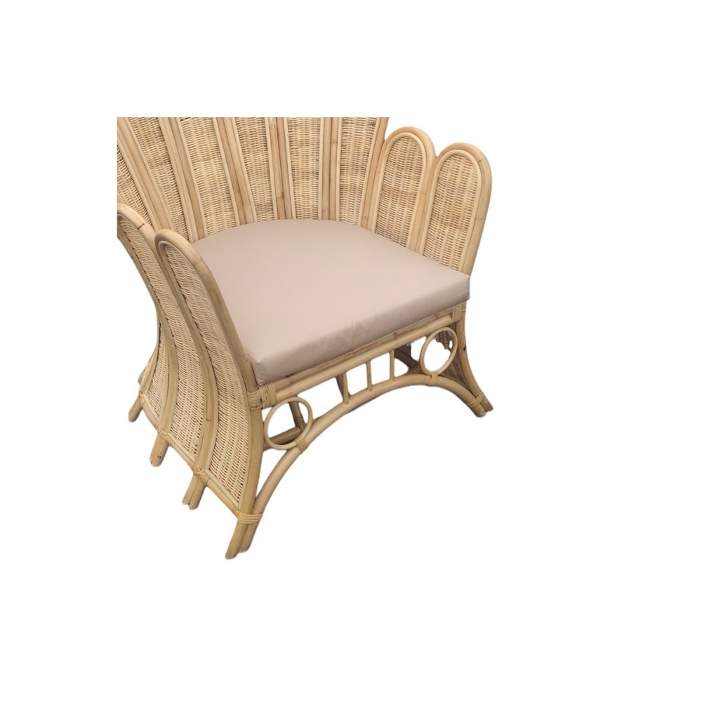 Πολυθρόνα "FRAGIA" από rattan σε φυσικό/μπεζ χρώμα 103x90x120
