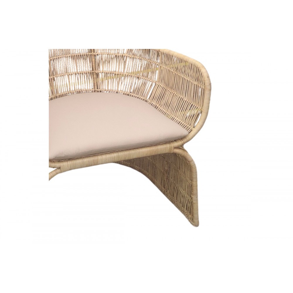 Πολυθρόνα "JAKE" από rattan σε φυσικό/μπεζ χρώμα 110x82x145