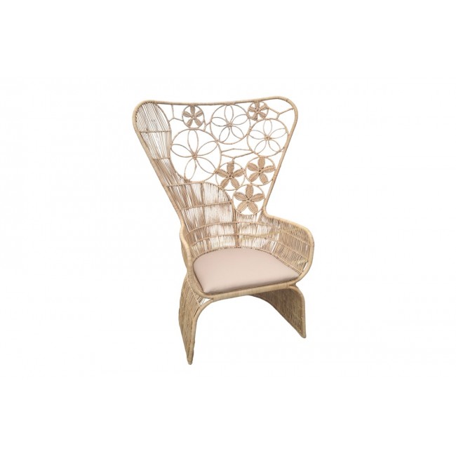 Πολυθρόνα "JAKE" από rattan σε φυσικό/μπεζ χρώμα 110x82x145