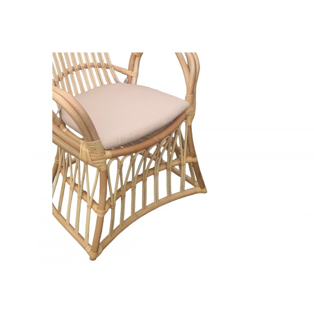 Πολυθρόνα "BOLONI" από rattan σε φυσικό/μπεζ χρώμα 100x67x120