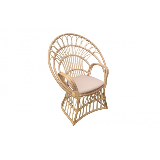 Πολυθρόνα "BOLONI" από rattan σε φυσικό/μπεζ χρώμα 100x67x120