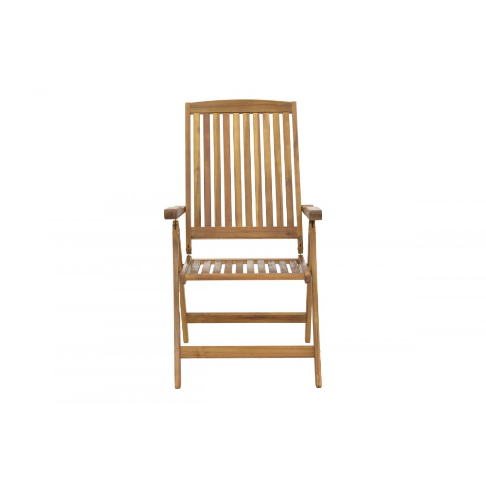 Πολυθρόνα 5 θέσεων "ZERCO" πτυσσόμενη από ξύλο σε φυσικό χρώμα 61x65x110