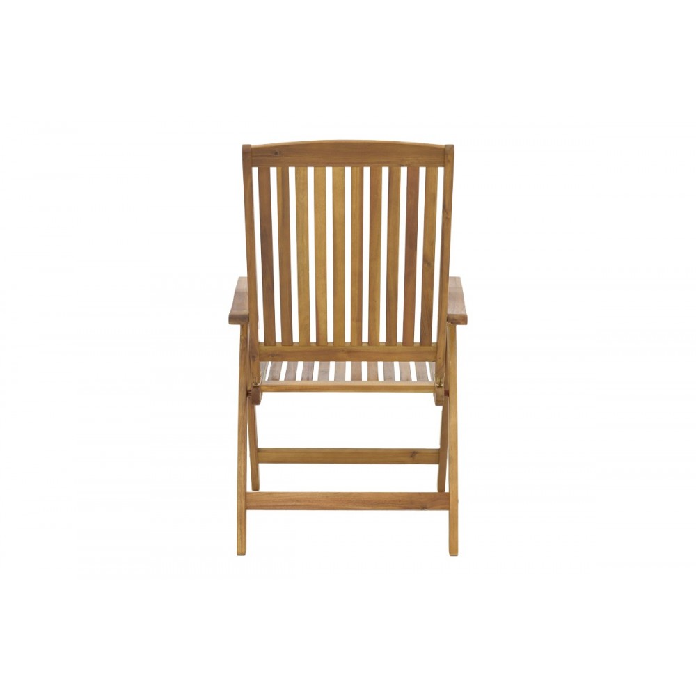Πολυθρόνα 5 θέσεων "ZERCO" πτυσσόμενη από ξύλο σε φυσικό χρώμα 61x65x110