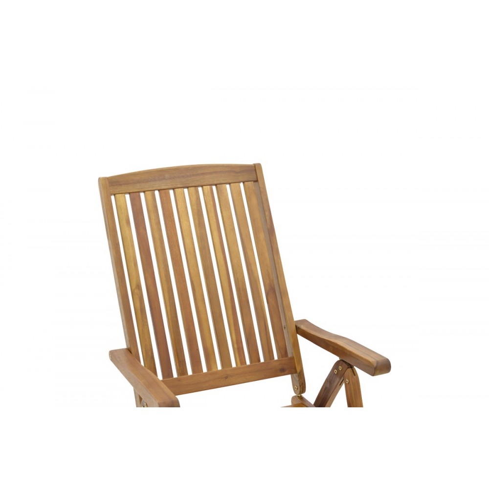 Πολυθρόνα 5 θέσεων "ZERCO" πτυσσόμενη από ξύλο σε φυσικό χρώμα 61x65x110