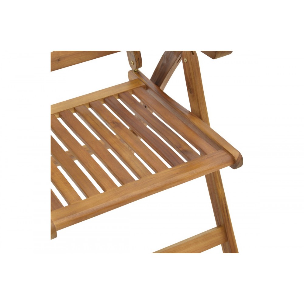 Πολυθρόνα 5 θέσεων "ZERCO" πτυσσόμενη από ξύλο σε φυσικό χρώμα 61x65x110