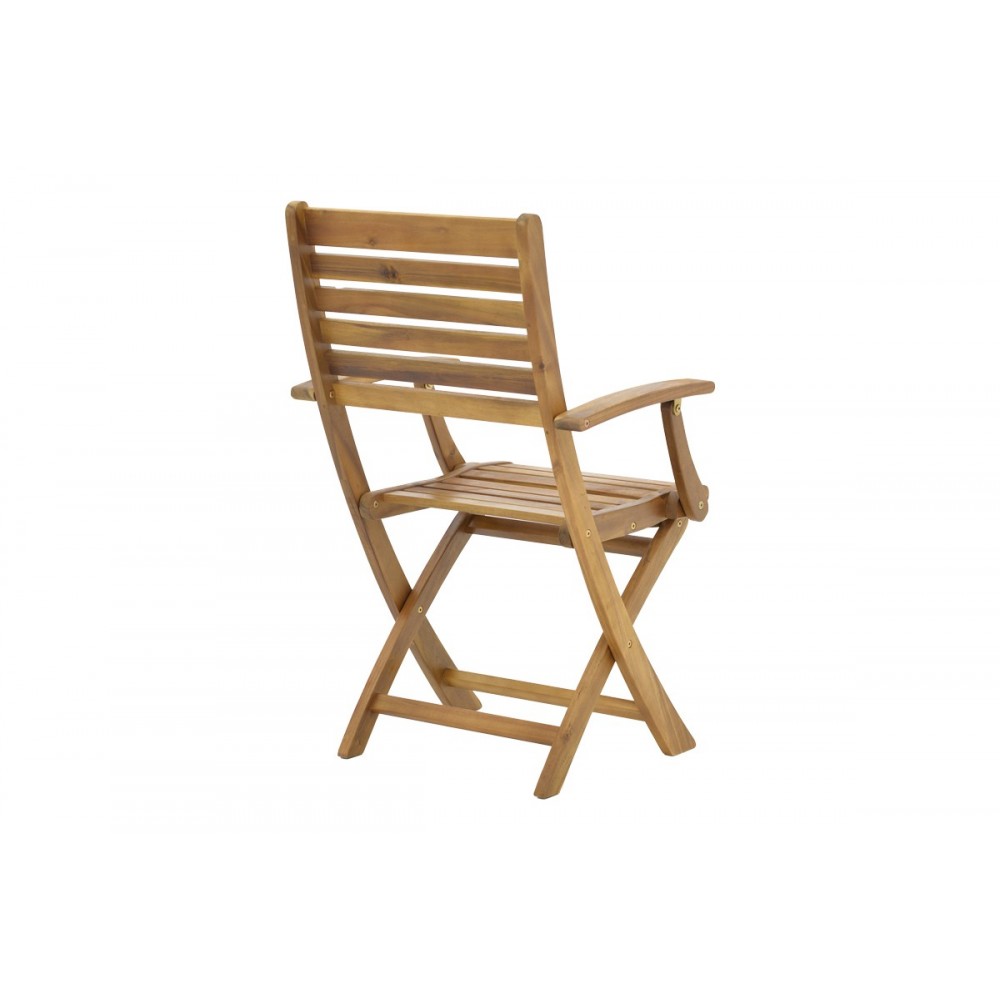 Πολυθρόνα "GORPO" πτυσσόμενη από ξύλο σε φυσικό χρώμα 57x59x93
