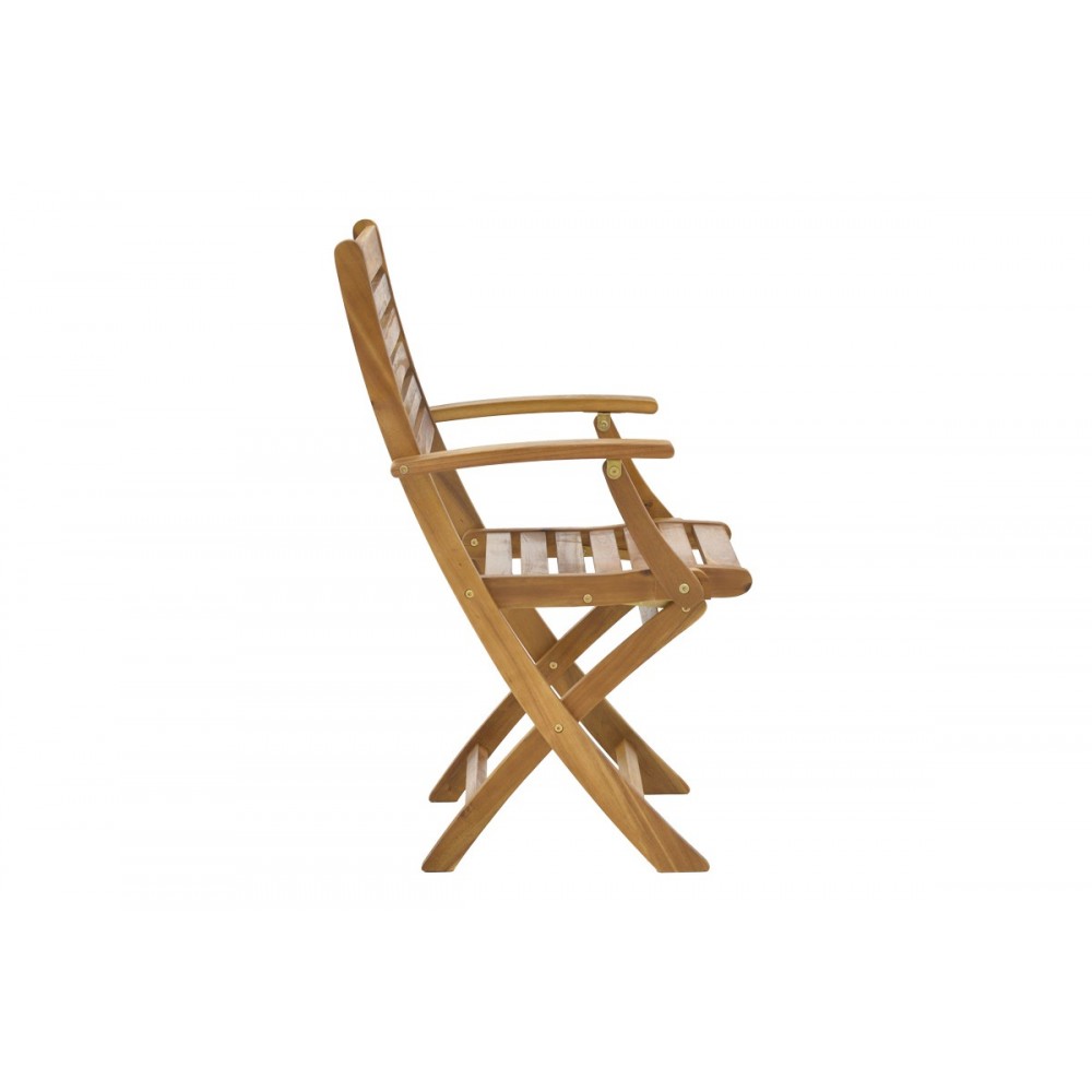 Πολυθρόνα "RECOFLY" πτυσσόμενη από ξύλο σε φυσικό χρώμα 52x53x85