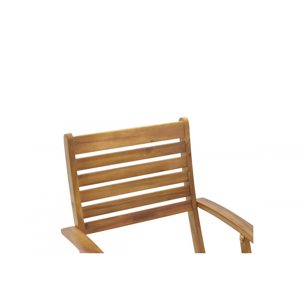 Πολυθρόνα "RECOFLY" πτυσσόμενη από ξύλο σε φυσικό χρώμα 52x53x85